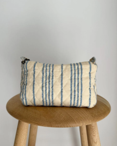 Petite Knit Knitter's Tool Clutch - Striped Seersucker