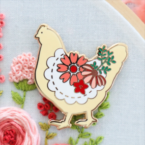 Flamingo Toes Needle Minder - Farmhouse Floral Chicken
