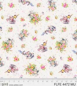P & B Textiles Flower and Feathers - 4472MU