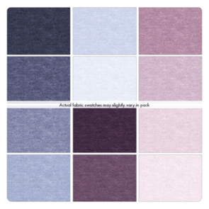 Benartex Cotton Shot by Amanda Murphy - Blue/Purple FQ (12) Bundle