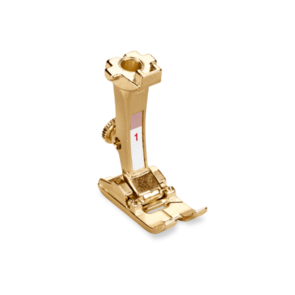 Bernina Gold-Plated Presser Foot #1 and Golden Mettler thread