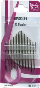 Trendy Trims  : Needles Sharps 3-9 20Pkg