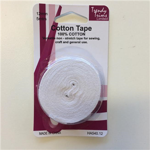 Trendy Trims  : Cotton Tape 12mm x 5mtrs