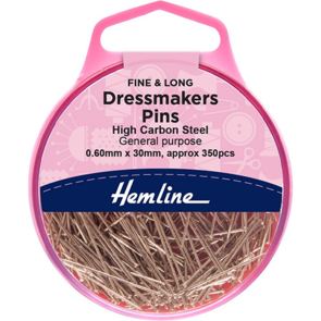 Hemline Dressmaking Pins – High Carbon Steel