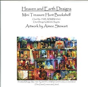 Heaven and Earth Designs Cross Stitch Pattern - Mini Treasure Hunt Bookshelf