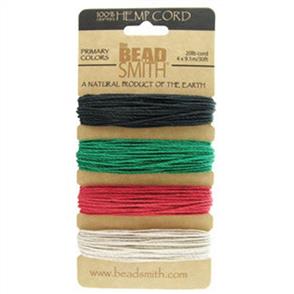The Beadsmith Hemp Cord - Primary Colours 20lb