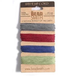 The Beadsmith Hemp Cord - Dark Colours 20lb