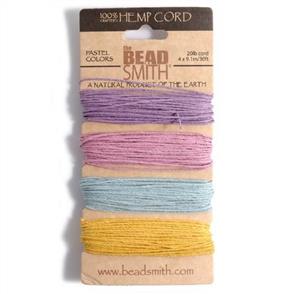 The Beadsmith Hemp Cord - Pastel Colours 20lb