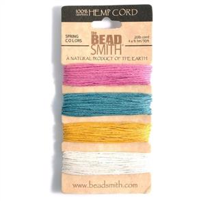 The Beadsmith  Hemp Cord - Spring Colours 20lb