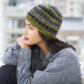 Malabrigo Hudson Yards - Windowpane Hat- Knitting Kit / Pattern