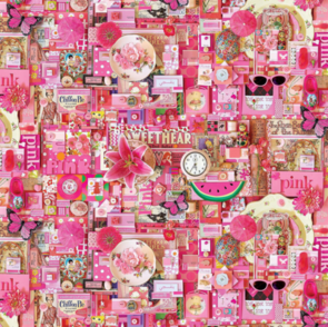 Northcott Color Collage - Pink Collage