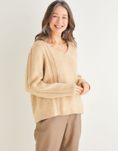 Sirdar 10173 V-Neck Stripe Sweater - Knitting Pattern / Kit