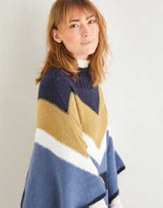 Sirdar 10205 Colour-Block Poncho Knitting Pattern / Kit