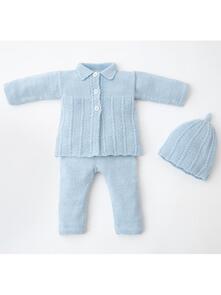 Lana Grossa Pattern / Kit - Cool Wool Baby - Infants Coat, Pants & Hat (0097)