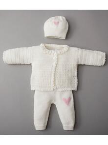 Lana Grossa Pattern / Kit - Cool Wool Baby - Infants Jacket, Pants, Hat & Booties (0096)