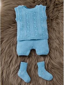 Lana Grossa Pattern / Kit - Cool Wool Baby - Infants Jacket, Slipover, & Socks (0101)