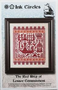 Ink Circles Cross Stitch Pattern - Red Ship of Lesser Commitment