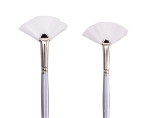 Jasart White Synthetic Brushes - Fan