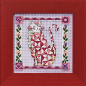 Mill Hill Cross Stitch Kit - Jim Shore's Quilted Cats - Scarlet