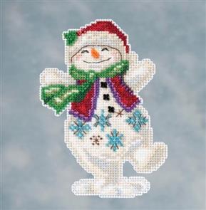 Mill Hill  Jim Shore Bead & Cross Stitch Kit: Snowman Dancing