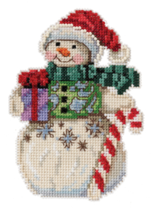Mill Hill Jim Shore Bead & Cross Stitch Kit - Snowman with Candy Cane