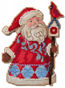 Mill Hill Cross Stitch Kit - Jim Shore's 2024 Christmas–Santa Cardinal Birdhouse