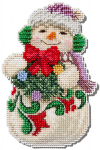 Mill Hill Cross Stitch Kit - Jim Shore's 2024 Christmas – Snowman with Earmuffs