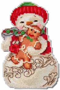 Mill Hill Cross Stitch Kit - Jim Shore's 2024 Christmas – Snowman Gingerbread