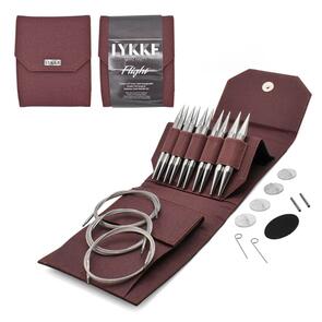 Lykke 5" Interchangeable FLIGHT - (BULKY) - SET - "Faux Waxed Canvas - Maroon"