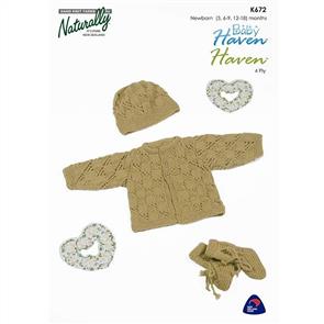 Naturally K672 Jacket, Hat and Bootees