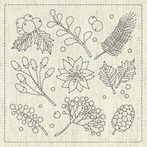 QH Textiles Pre-printed Sampler - Little Gathering - Pinecone & Berries
