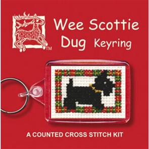 Textile Heritage  Cross Stitch Kit Key Ring - Scottie Dog