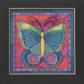 Mill Hill Laurel Burch Bead & Cross Stitch Kit: Butterfly Fuchsia