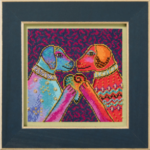 Mill Hill Laurel Burch Bead & Cross Stitch Kit - Heartfelt Dogs (2025)