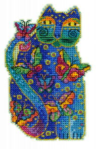 Mill Hill Cross Stitch Kit - Laurel Burch's Flutterbye Cat