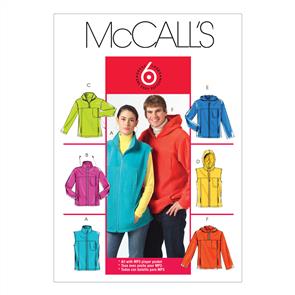 McCalls Pattern 5252 Misses'/Men's Unlined Vest and Jackets