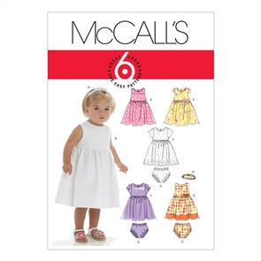 McCalls Pattern 6015 Infants' Lined Dresses, Panties And Headband