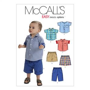 McCalls Pattern 6016 Infants' Shirts, Shorts And Pants
