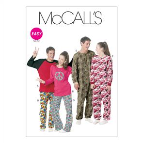McCalls Pattern 6251 Misses'/Men's/Teen Boys' Tops, Pants And Jumpsuit
