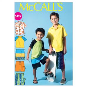 McCalls Pattern 6548 Children's/Boys' Shirt, Top and Shorts