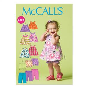McCalls Pattern 6912 Infants' Reversible Top, Dresses; bloomers and Pants