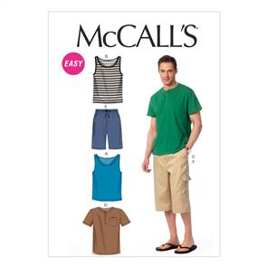 McCalls Pattern 6973 Men's Tank Tops, T-Shirts and Shorts