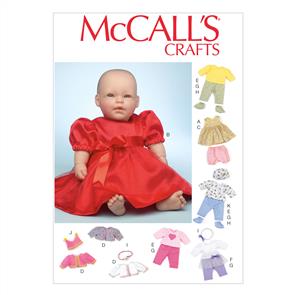 McCalls Pattern 7066 Clothes & Accessories For 11"-12" & 15"-16" baby Dolls