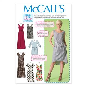 McCalls Pattern 7120 Misses' Dresses and belt