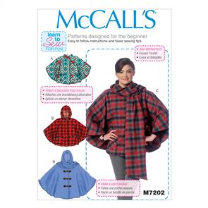 McCalls Pattern 7202 Misses' Ponchos