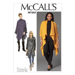 McCalls Pattern 7262 Misses'/Women's Sweater Coat and Poncho
