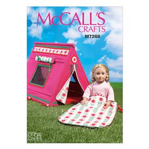 McCalls Pattern 7268 18" Doll's Sleeping bag and Tent