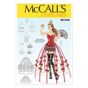 McCalls Pattern 7306 Corsets, Shorts, Collars, Hoop Skirts and Crown