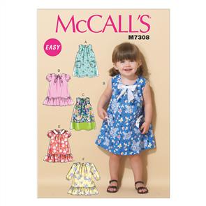 McCalls Pattern 7308 Toddlers' Tent Dresses