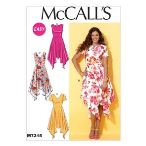 McCalls Pattern 7315 Misses' Handkerchief-Hem Dresses